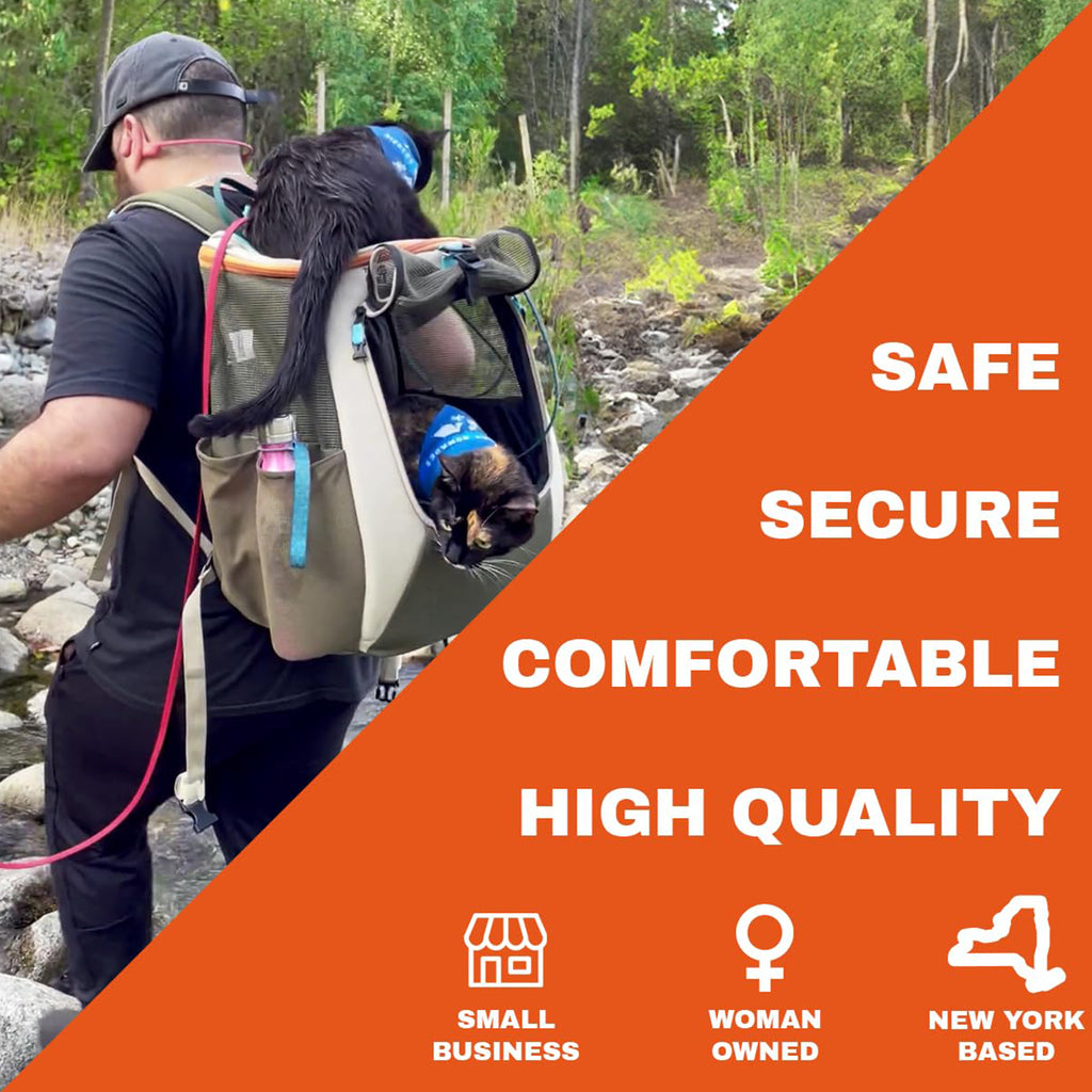 Ventilated Cat Backpack Carrier with Comfortable Travel Design for Outdoor Adventures