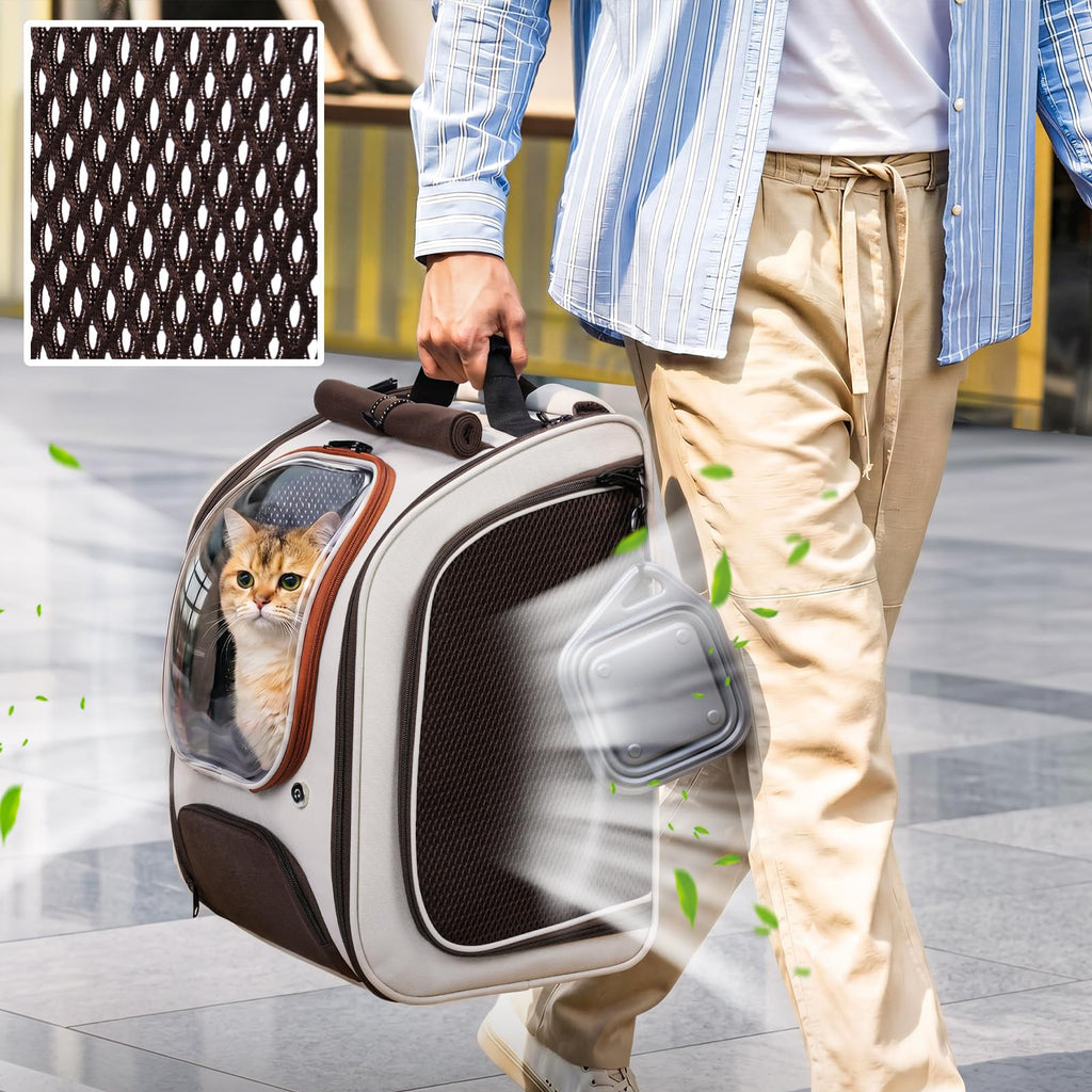 Large Space Dog Backpack Carrier with Transparent Window and Breathable Mesh
