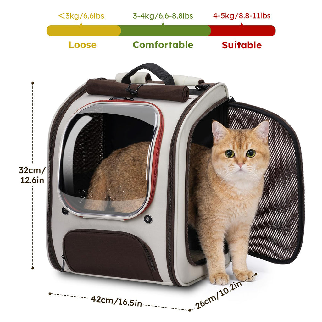 Large Space Dog Backpack Carrier with Transparent Window and Breathable Mesh