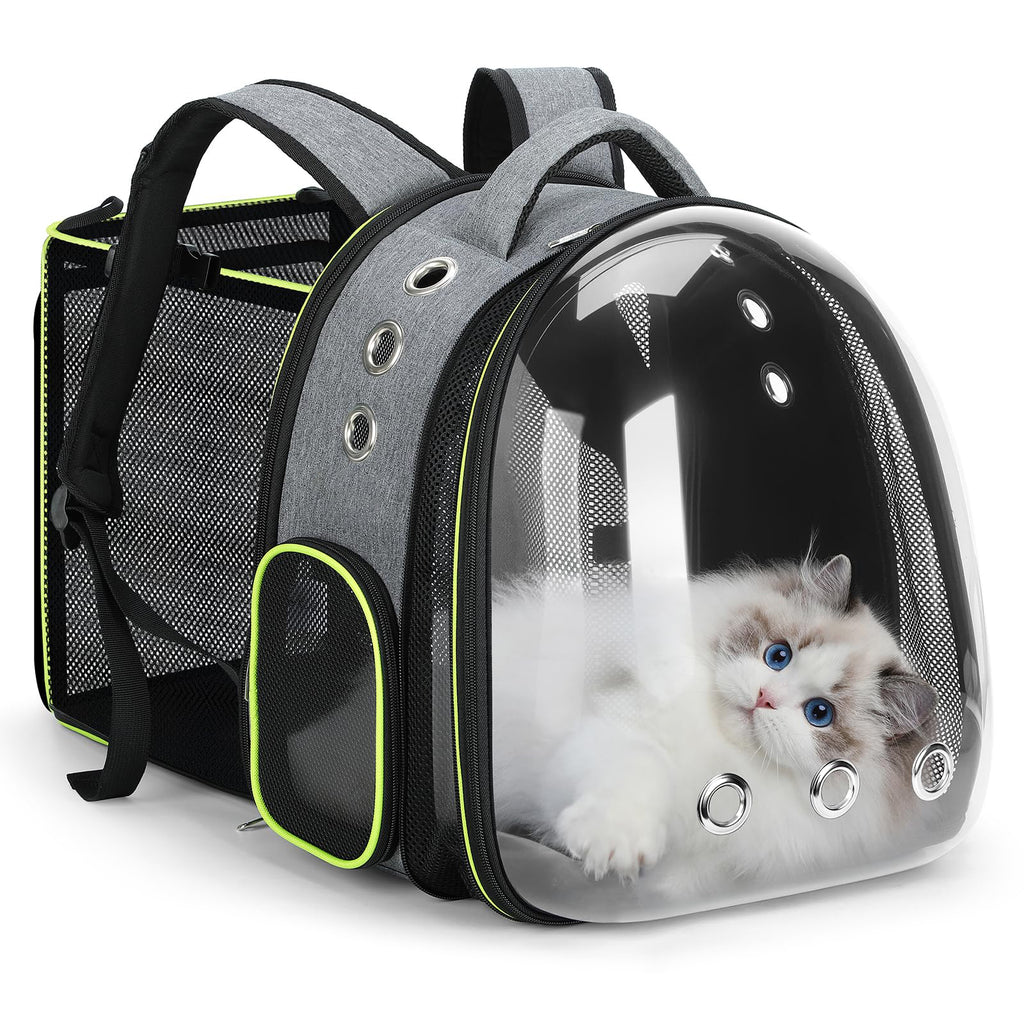 Expandable Cat Backpack Carrier with Transparent Bubble Window for Travel and Outdoor Use