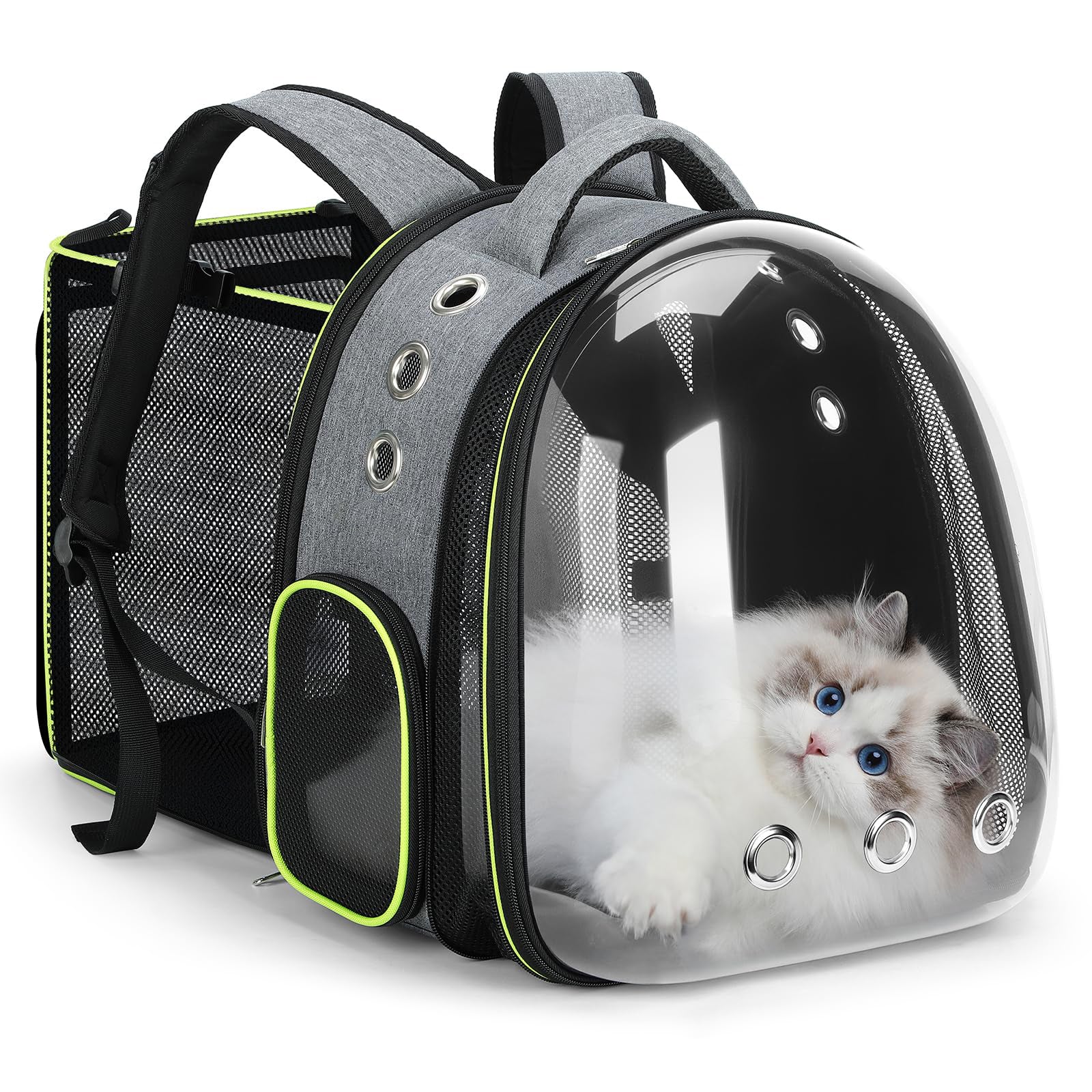 Expandable Cat Backpack Carrier with Transparent Bubble Window for Travel and Outdoor Use
