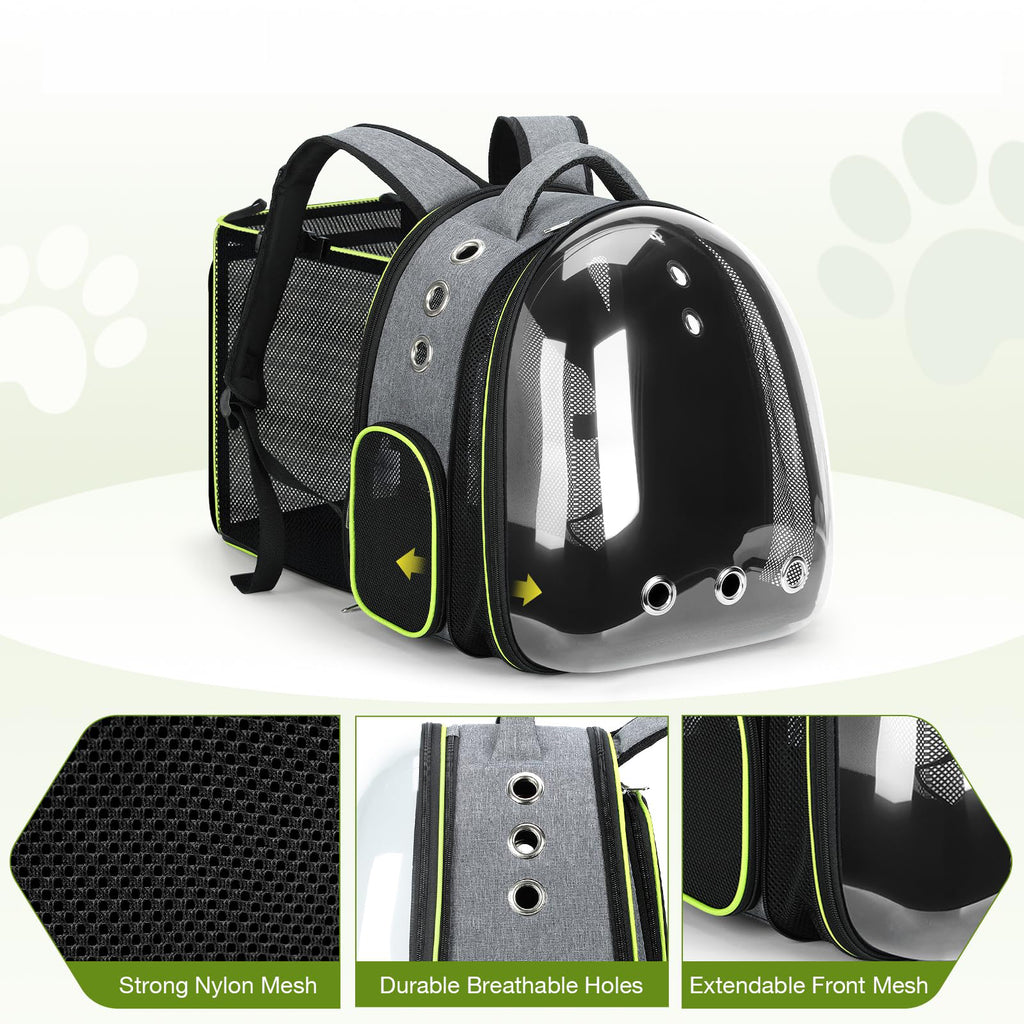 Expandable Cat Backpack Carrier with Transparent Bubble Window for Travel and Outdoor Use