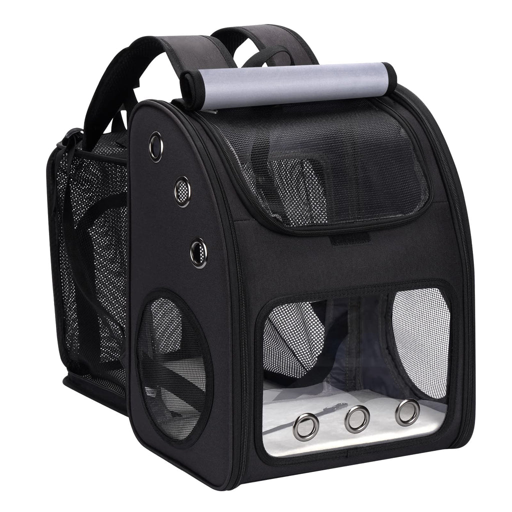 Expandable Cat Backpack Carrier with Large Space and Bubble Window for Travel