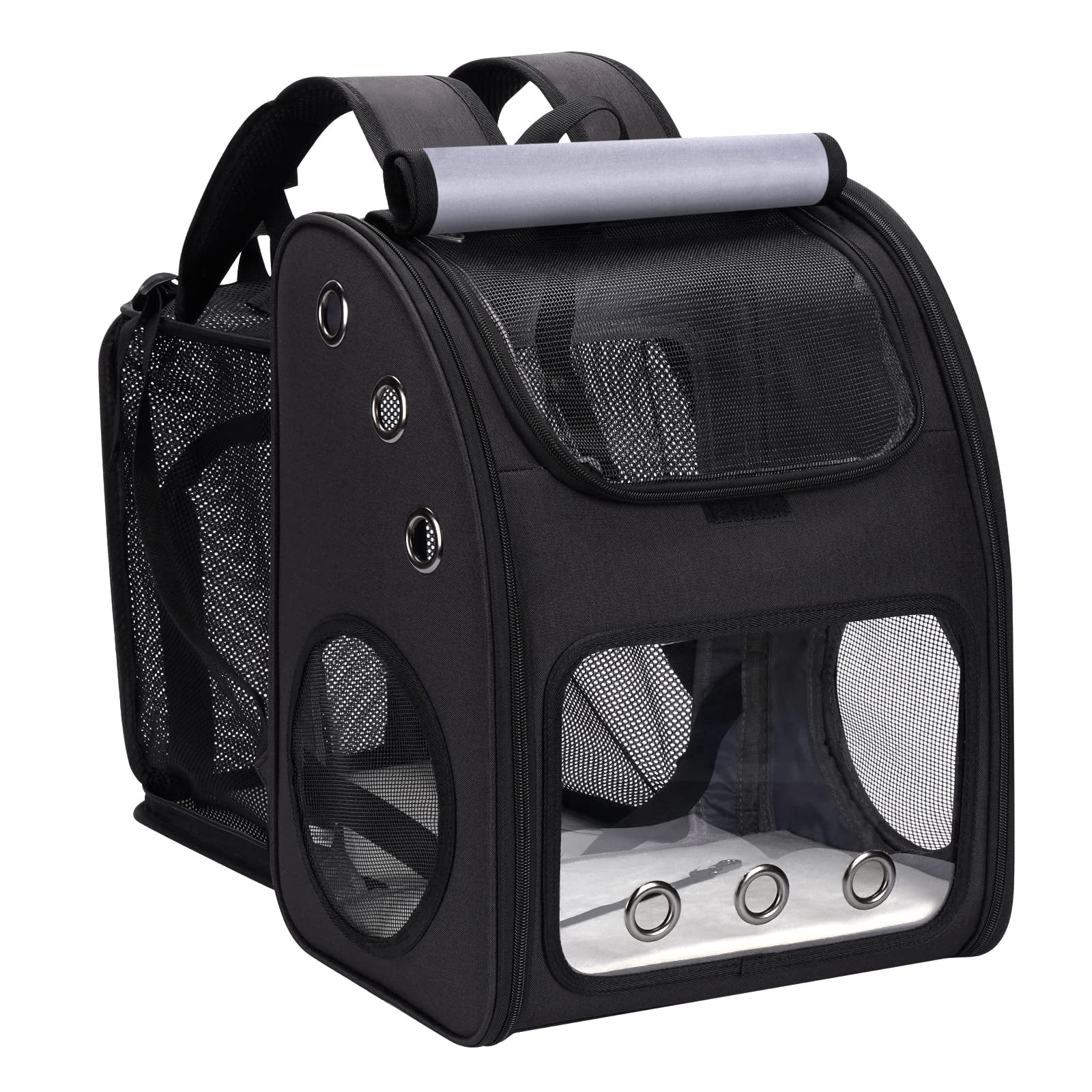 Expandable Cat Backpack Carrier with Large Space and Bubble Window for Travel